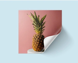 Quadratischer Aufkleber mit Ananas-Motiv
