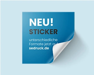 Quadratischer Aufkleber mit Beispiel-Aufdruck