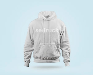 Gray hoodie with silk print
