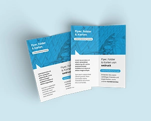 Two folding flyers lying loosely on top of each other