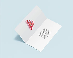 Opened folding card in DinLang