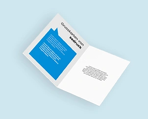 Opened folding card in DIN format