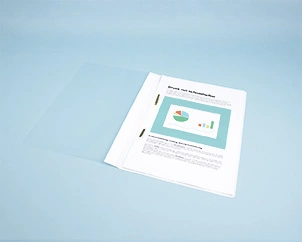 Fastener folder with inserted documents – practical filing and presentation solution for school, office, and business use
