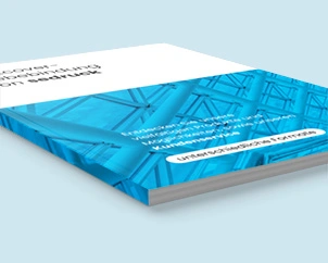 Perfect binding with softcover in portrait format - corner in detail