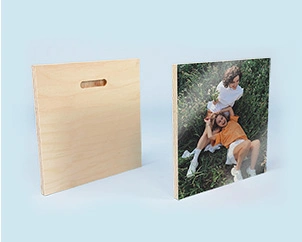Photo of two women mounted on wood