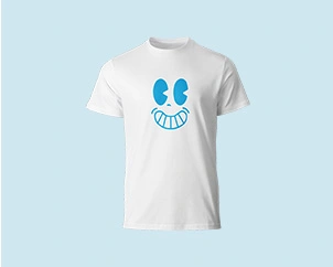 White T-shirt with smiley print