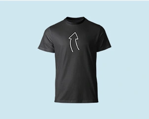 Black t-shirt with arrow print