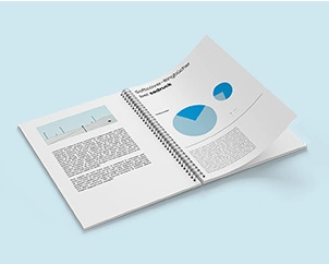 Portrait format wire ring binding opened